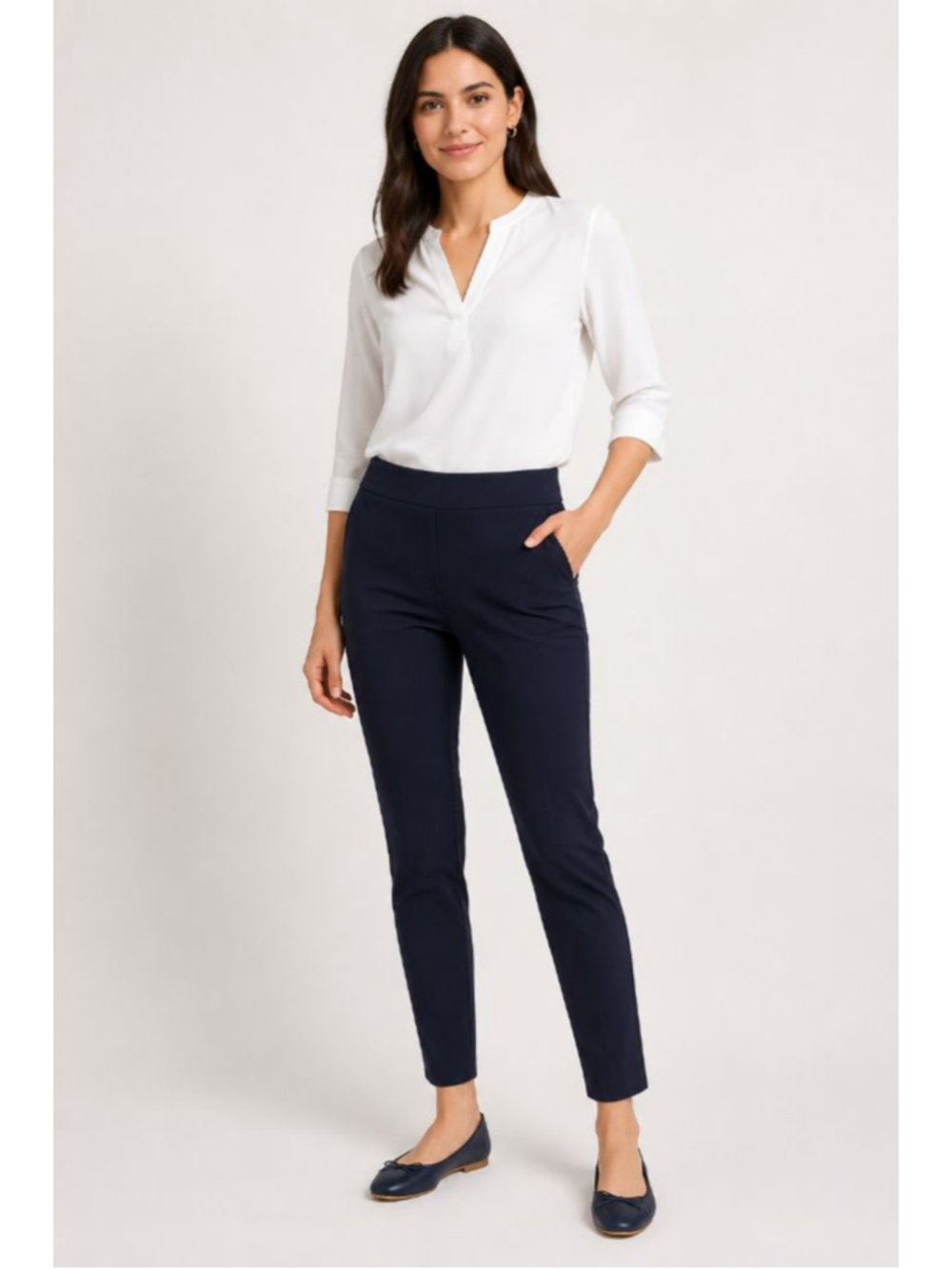 Michael Kors Pants Women's Small Navy Pull-On Slimming Stretch Ankle Pants NWOT